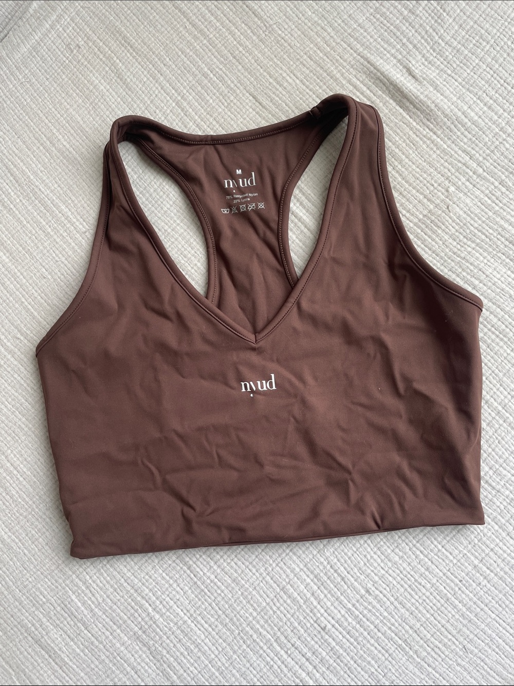 Nyud Brown Racerback Crop Top/Bra